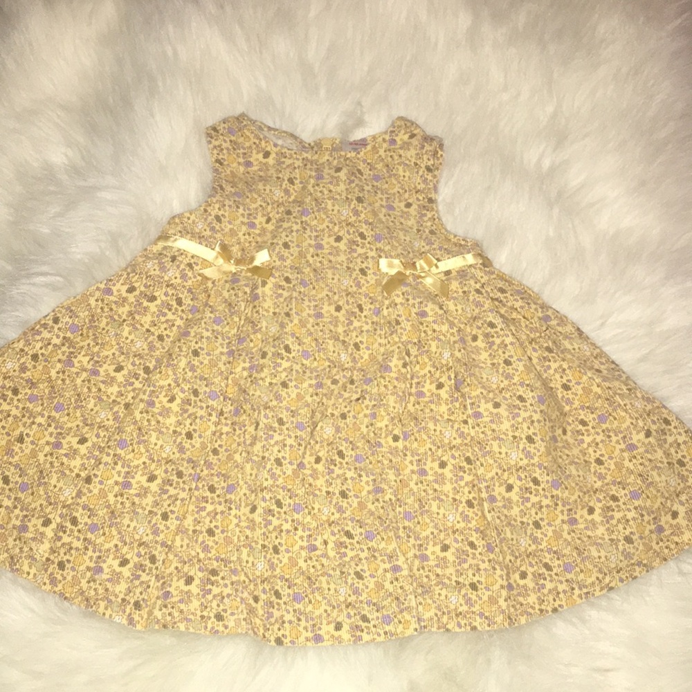 Gymboree Corduroy dress 12-18M yellow w flowers